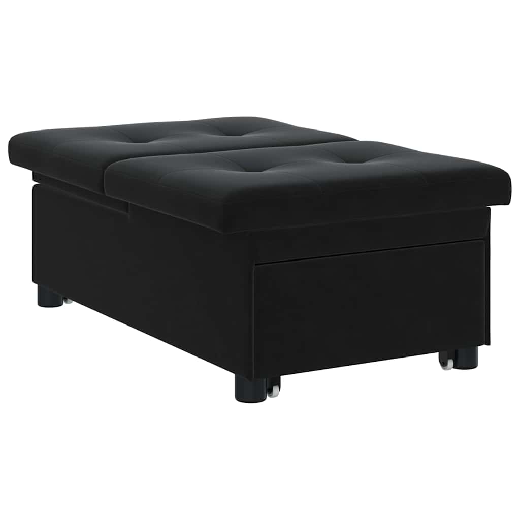 Divano Letto Nero 67 x 194 x 38 cm Velluto