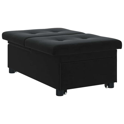Divano Letto Nero 67 x 194 x 38 cm Velluto