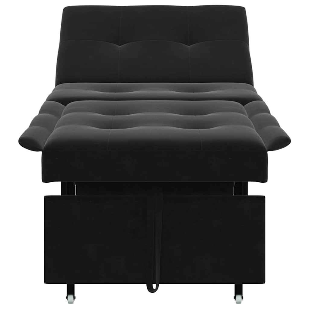 Divano Letto Nero 67 x 194 x 38 cm Velluto