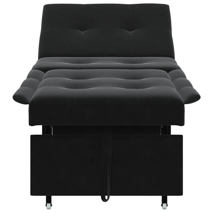Divano Letto Nero 67 x 194 x 38 cm Velluto