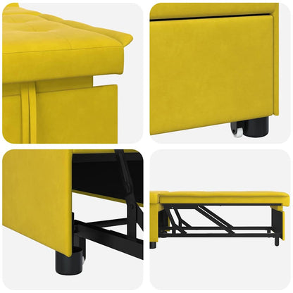 Divano Letto Giallo 67 x 194 x 38 cm Velluto