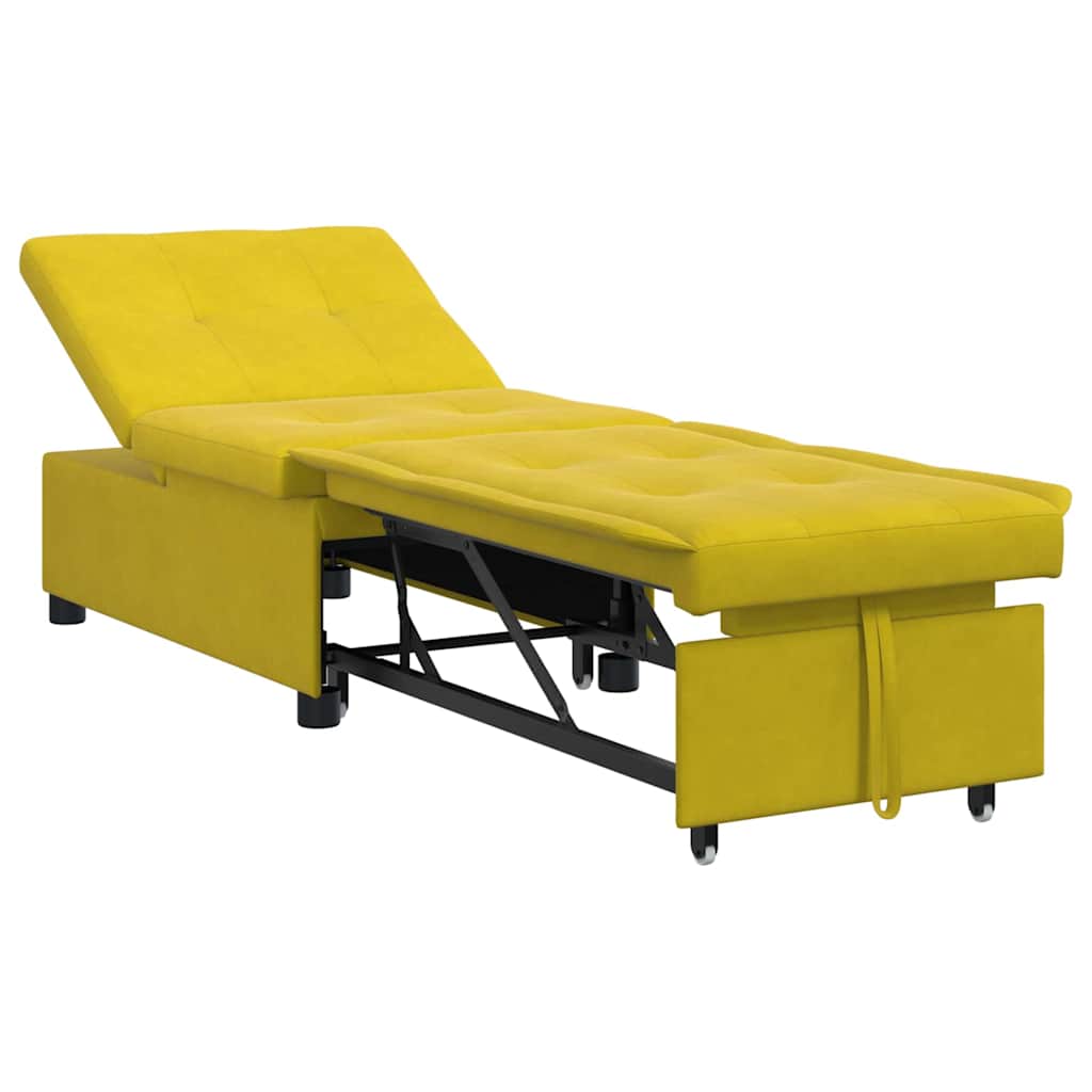 Divano Letto Giallo 67 x 194 x 38 cm Velluto