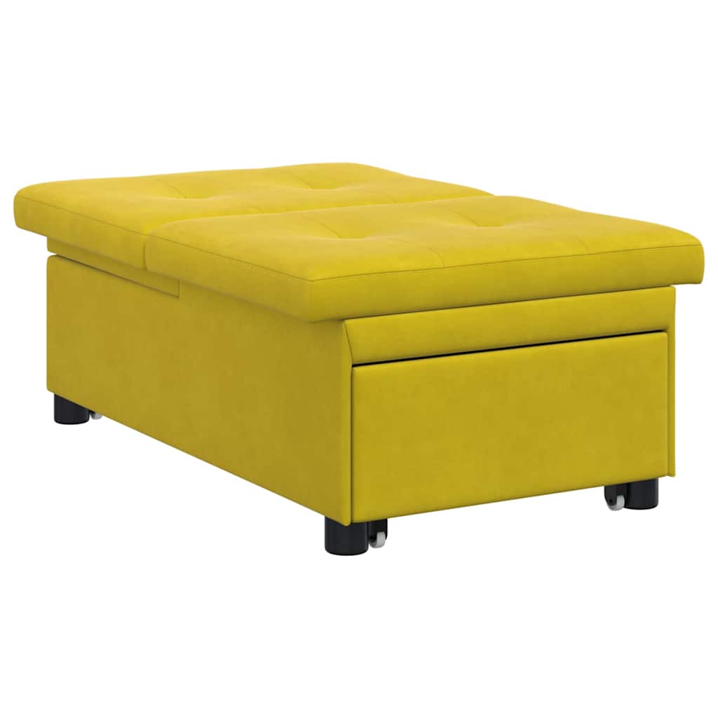 Divano Letto Giallo 67 x 194 x 38 cm Velluto