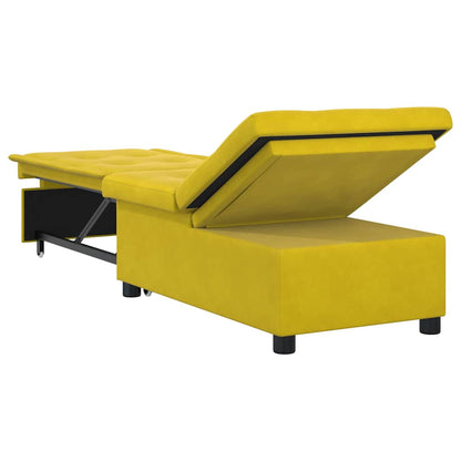 Divano Letto Giallo 67 x 194 x 38 cm Velluto