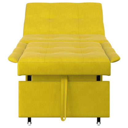 Divano Letto Giallo 67 x 194 x 38 cm Velluto