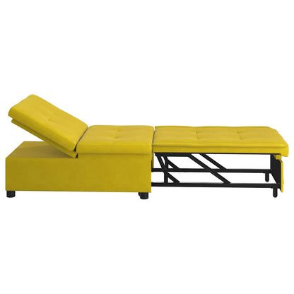 Divano Letto Giallo 67 x 194 x 38 cm Velluto