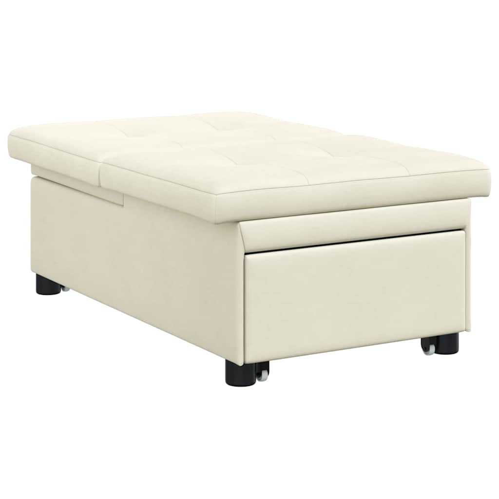 Divano Letto Crema 67 x 194 x 38 cm Velluto