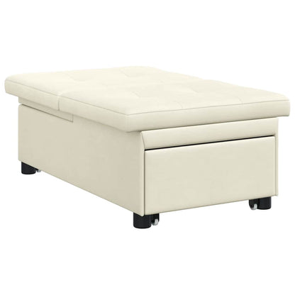 Divano Letto Crema 67 x 194 x 38 cm Velluto