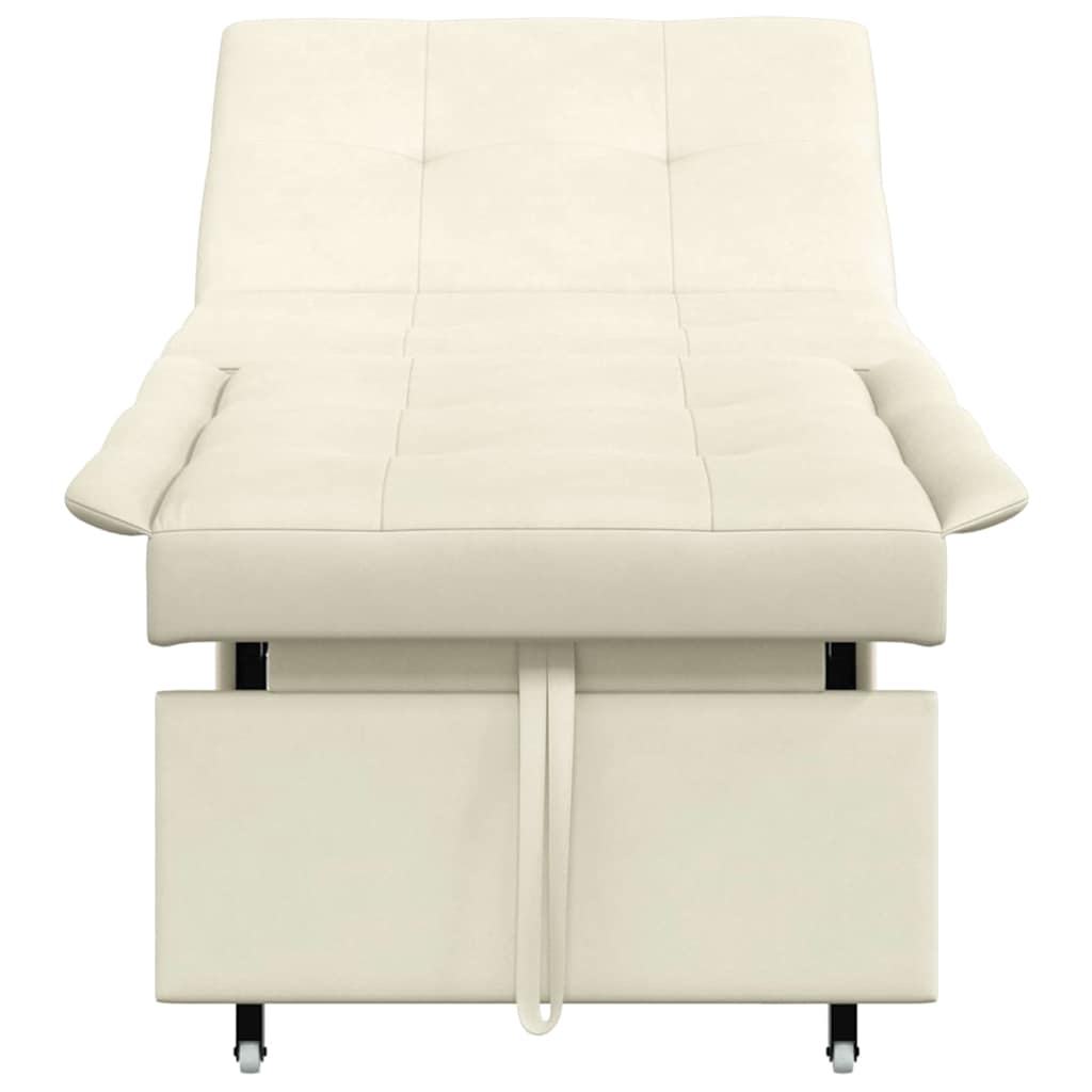 Divano Letto Crema 67 x 194 x 38 cm Velluto