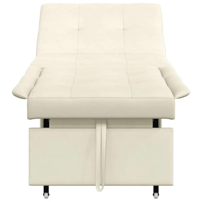 Divano Letto Crema 67 x 194 x 38 cm Velluto