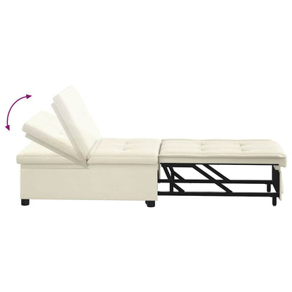 Divano Letto Crema 67 x 194 x 38 cm Velluto