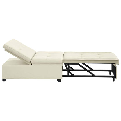Divano Letto Crema 67 x 194 x 38 cm Velluto