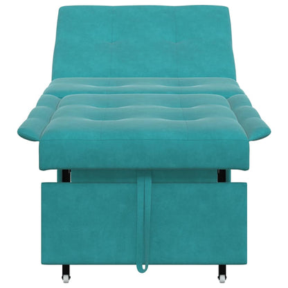 Divano Letto Turchese 67 x 194 x 38 cm Velluto