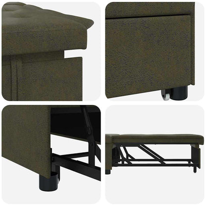 Divano Letto Verde militare 67 x 194 x 38 cm