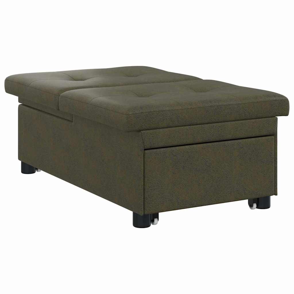 Divano Letto Verde militare 67 x 194 x 38 cm