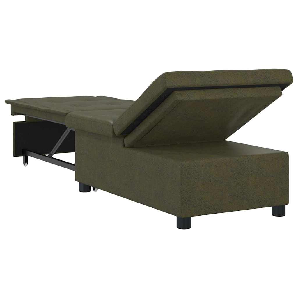 Divano Letto Verde militare 67 x 194 x 38 cm