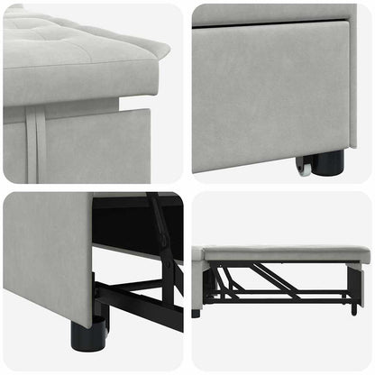 Divano letto con cuscino Grigio chiaro 67 x 194 x 82 cm