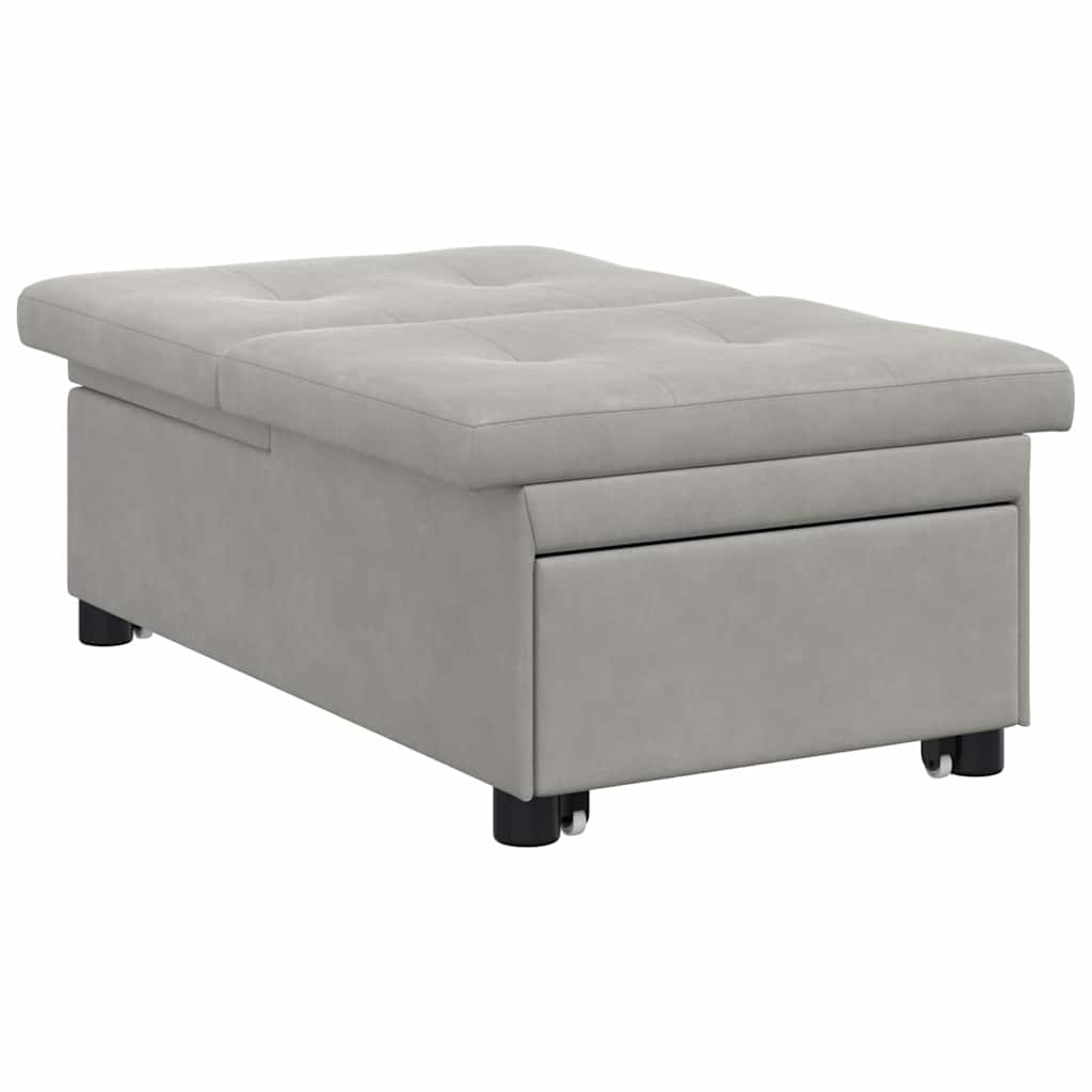 Divano letto con cuscino Grigio chiaro 67 x 194 x 82 cm