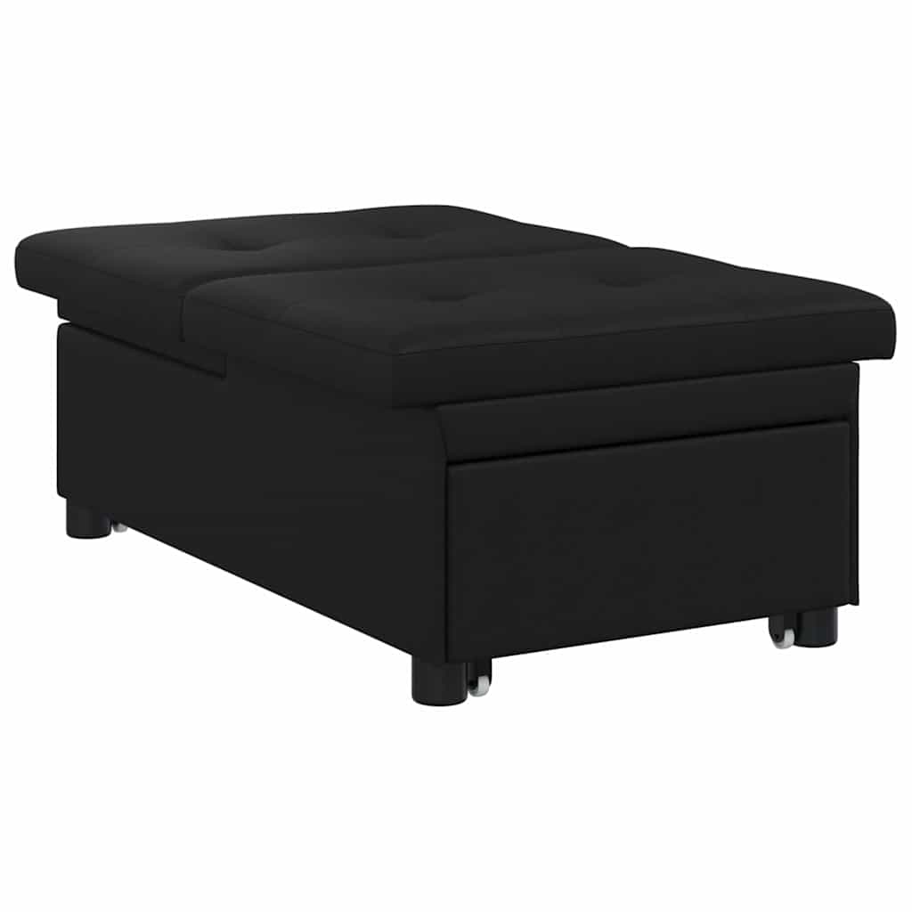 Divano letto con cuscino Nero 67 x 194 x 82 cm Legno compensato