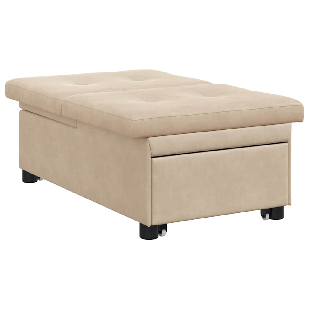 Divano letto Crema 67 x 194 x 82 cm Tessuto in microfibra