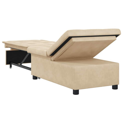 Divano letto Crema 67 x 194 x 82 cm Tessuto in microfibra