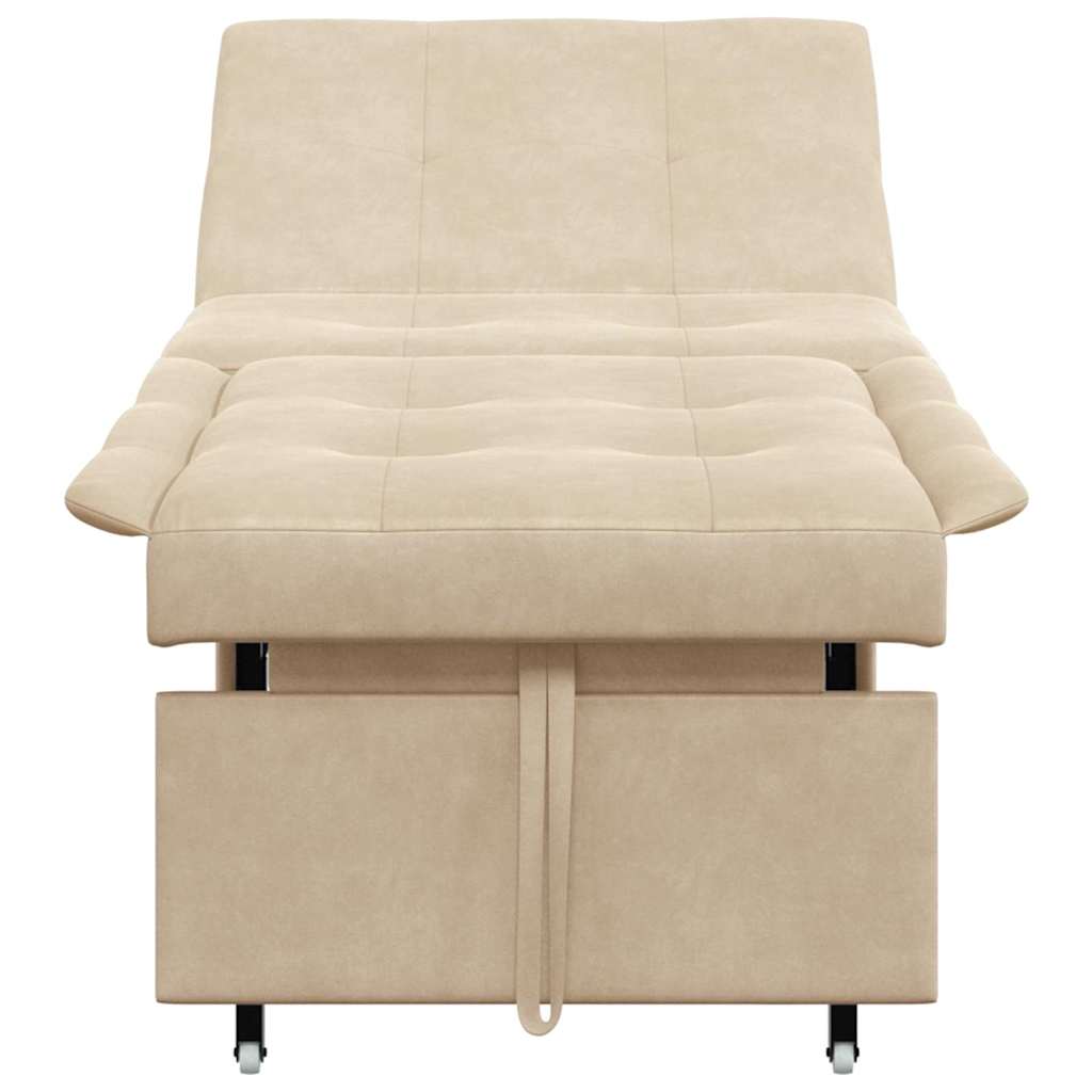 Divano letto Crema 67 x 194 x 82 cm Tessuto in microfibra