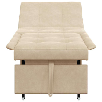 Divano letto Crema 67 x 194 x 82 cm Tessuto in microfibra