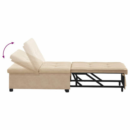 Divano letto Crema 67 x 194 x 82 cm Tessuto in microfibra