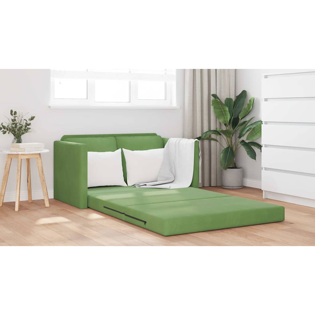 Divano Letto con cuscino Verde chiaro 122 x 70 x 60 cm Velluto - homemem39