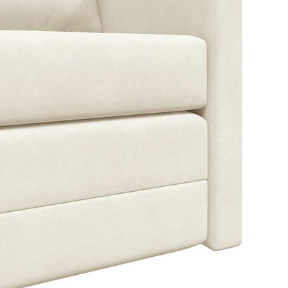 Divano Letto con cuscino Crema 122 x 70 x 60 cm Velluto