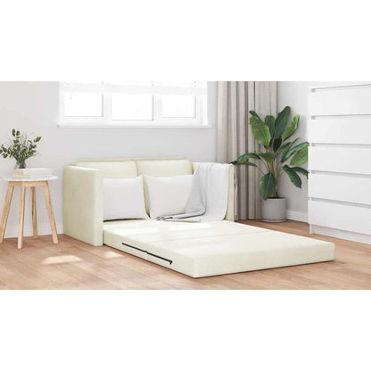 Divano Letto con cuscino Crema 122 x 70 x 60 cm Velluto