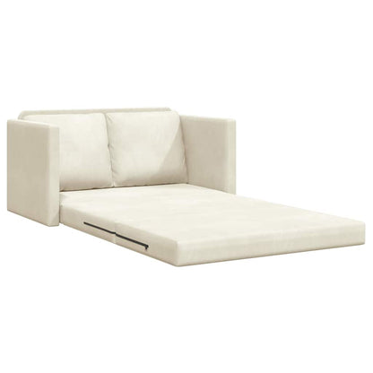 Divano Letto con cuscino Crema 122 x 70 x 60 cm Velluto