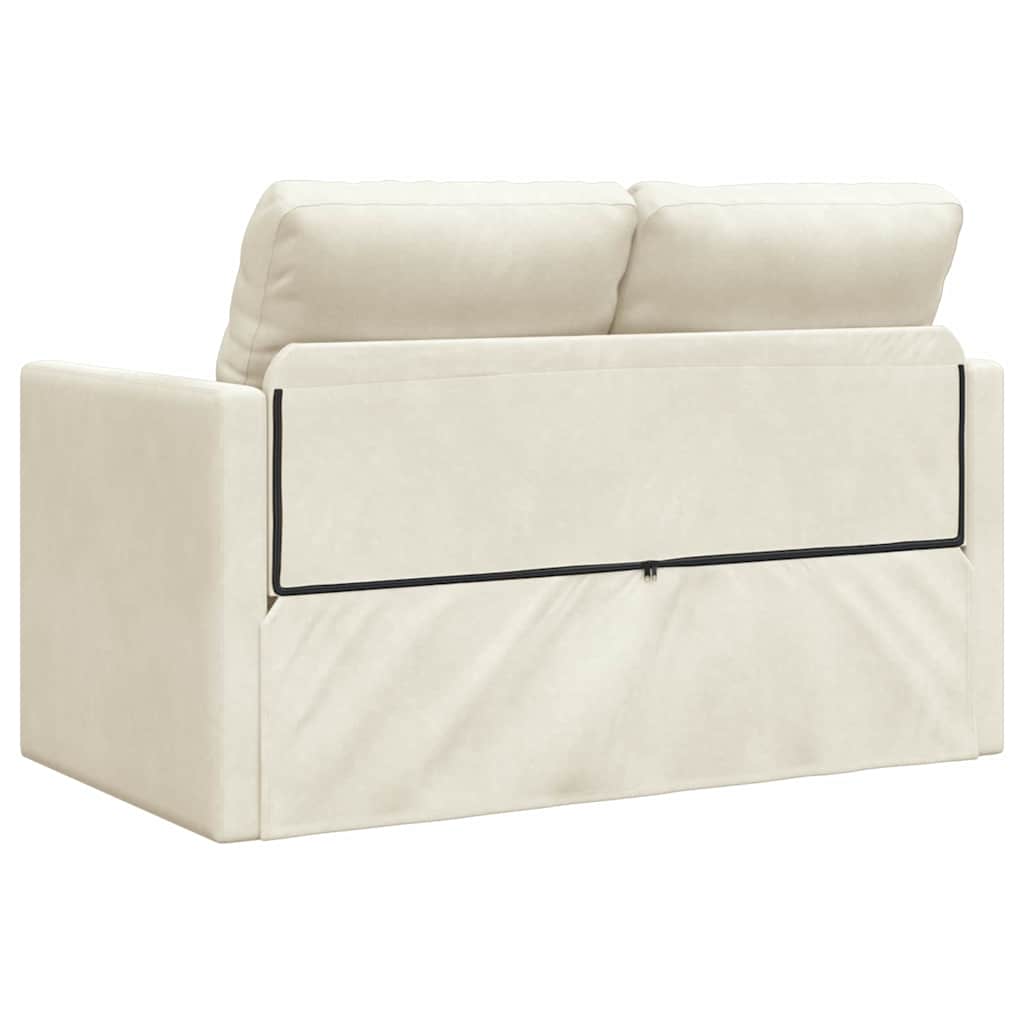 Divano Letto con cuscino Crema 122 x 70 x 60 cm Velluto