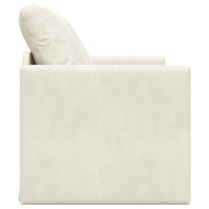 Divano Letto con cuscino Crema 122 x 70 x 60 cm Velluto