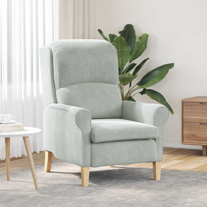poltrona Grigio chiaro 76 x 94 x 102 cm Velluto