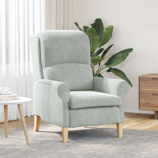 poltrona Grigio chiaro 76 x 94 x 102 cm Velluto