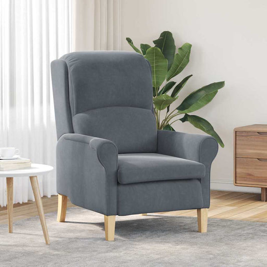 poltrona Grigio scuro 76 x 94 x 102 cm Velluto