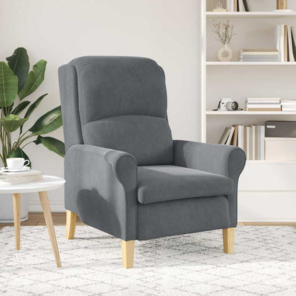poltrona Grigio scuro 76 x 94 x 102 cm Velluto