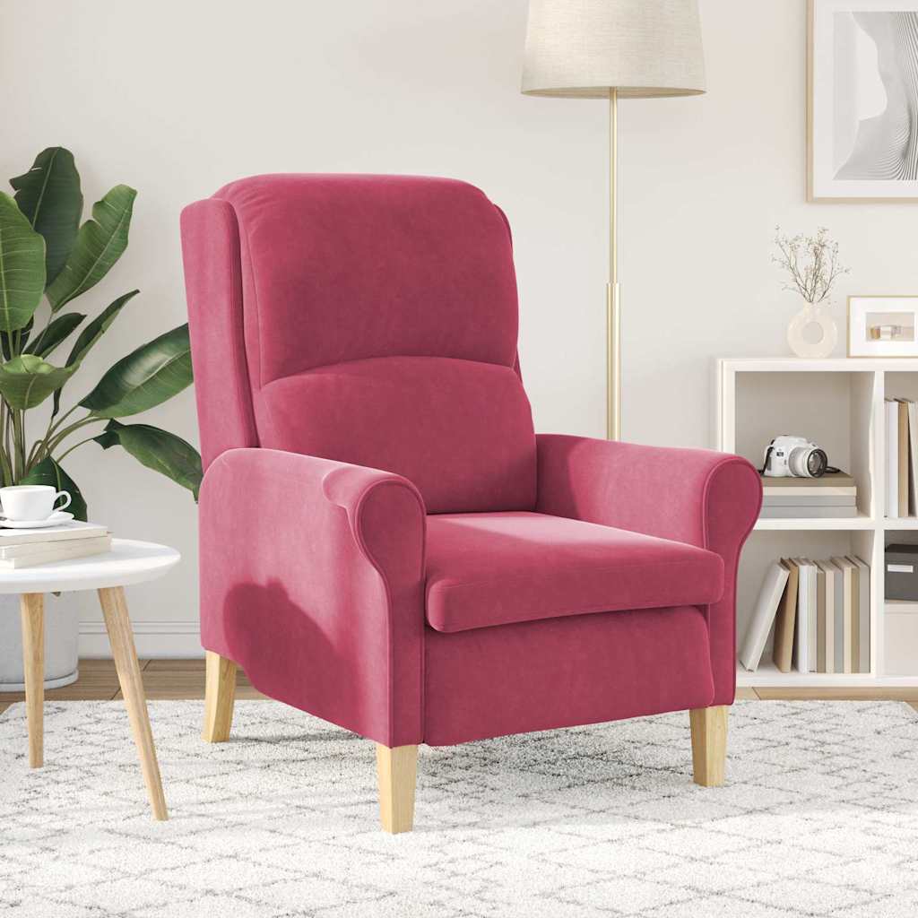 poltrona Rosso vino 76 x 94 x 102 cm Velluto