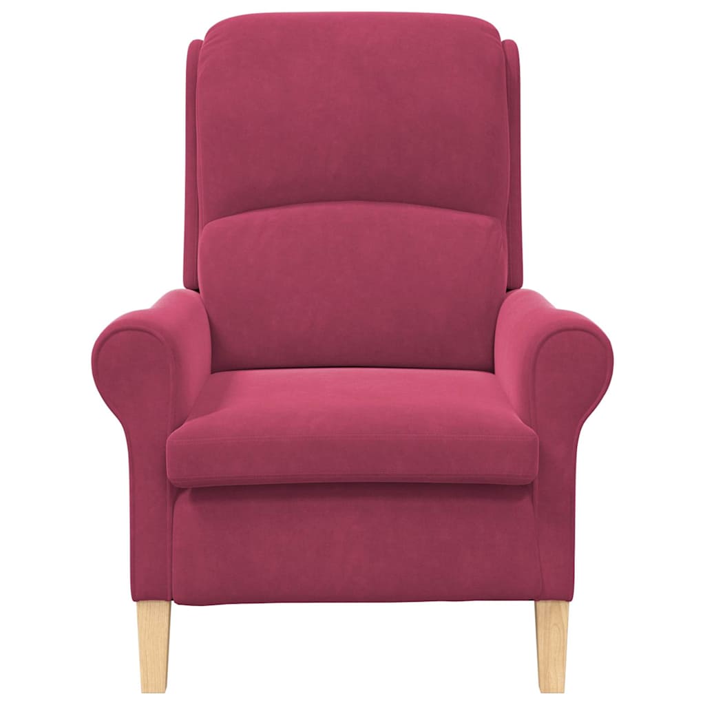 poltrona Rosso vino 76 x 94 x 102 cm Velluto