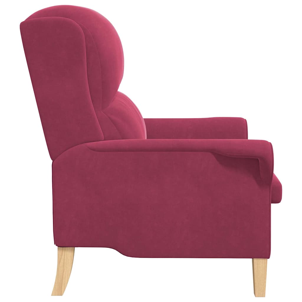 poltrona Rosso vino 76 x 94 x 102 cm Velluto
