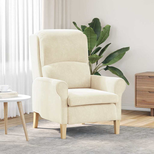 poltrona Crema 76 x 94 x 102 cm Velluto