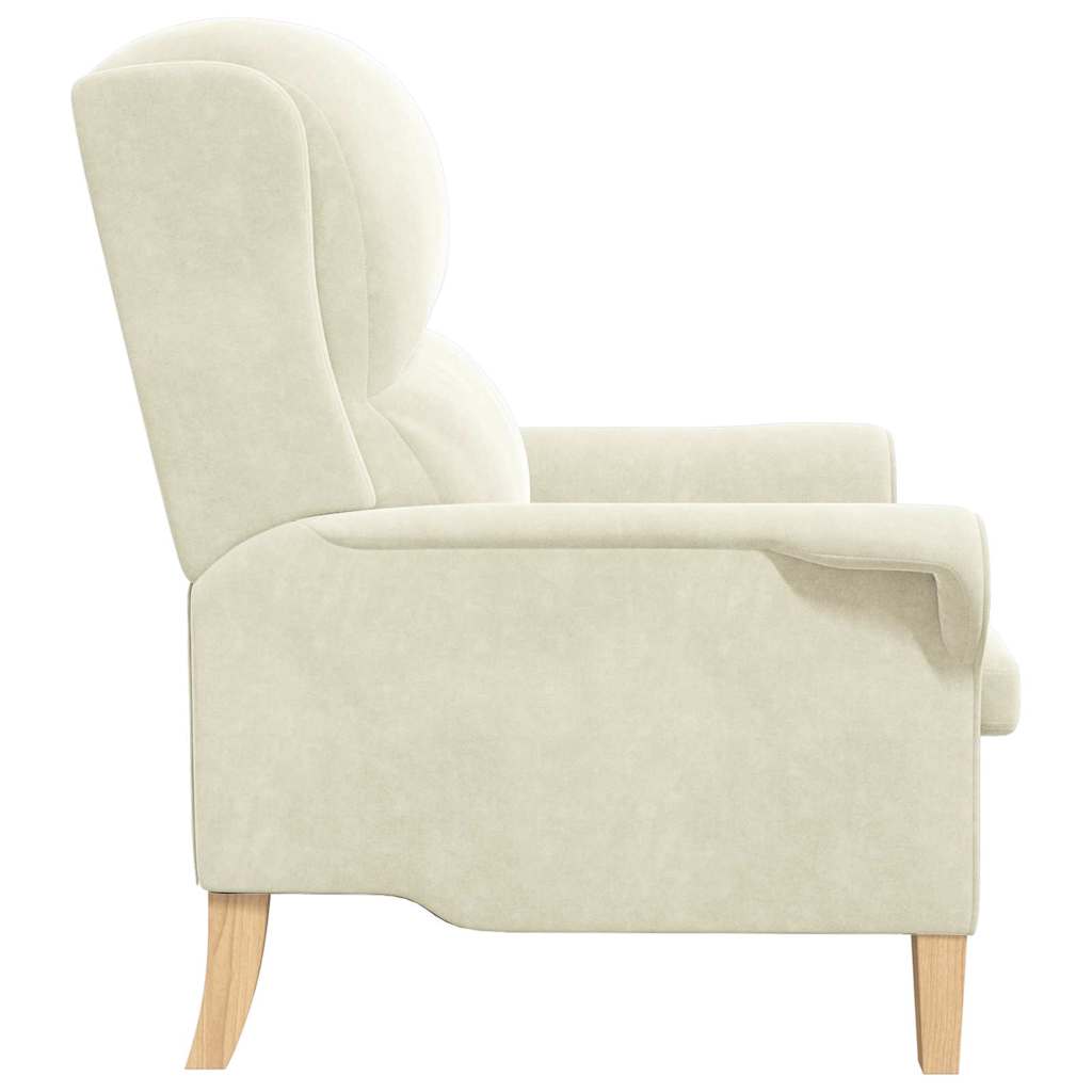 poltrona Crema 76 x 94 x 102 cm Velluto