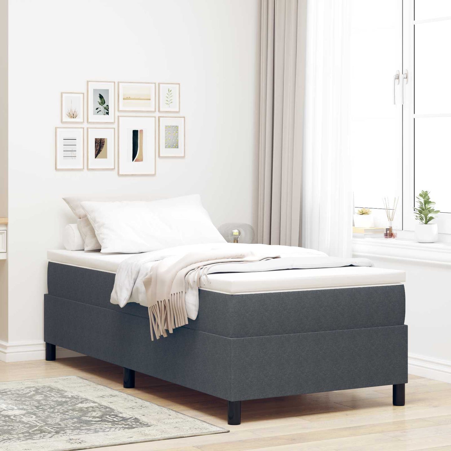 Struttura letto piattaforma Grigio scuro 80 x 200 cm | homemem39