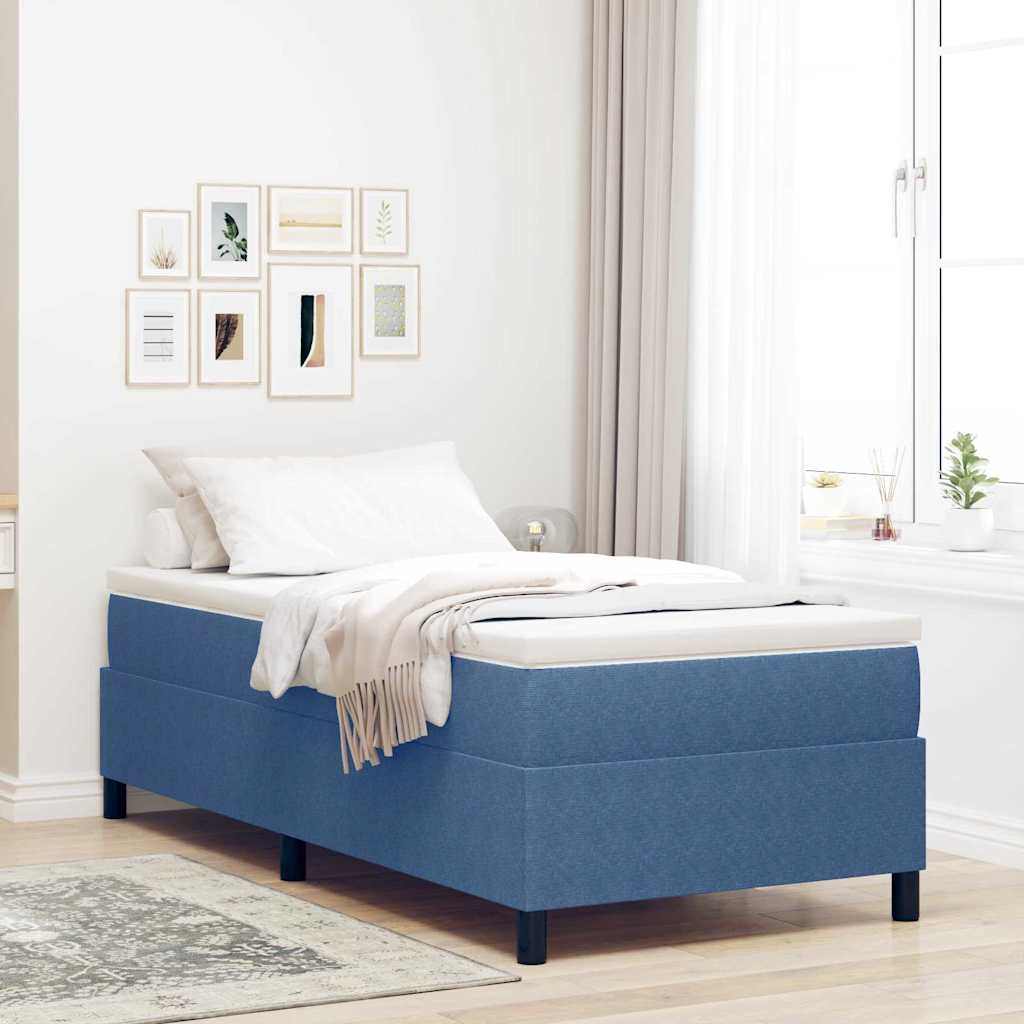 Letto a molle Blu 80 x 200 cm Tessuto in velluto a coste