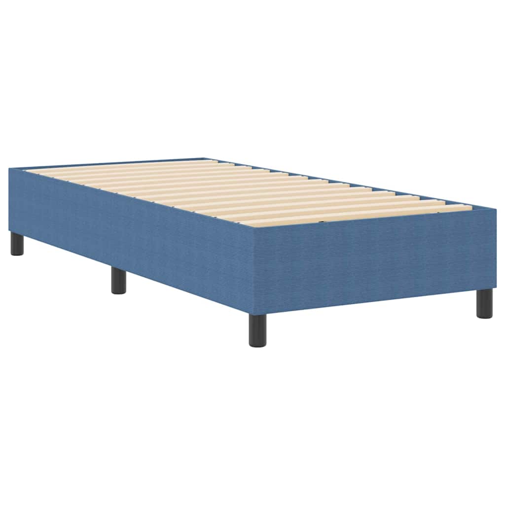 Letto a molle Blu 80 x 200 cm Tessuto in velluto a coste