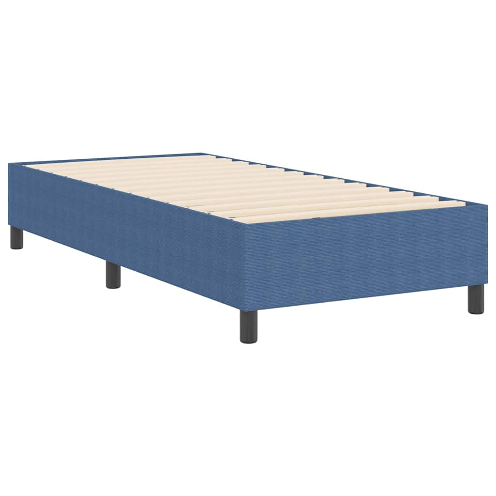 Letto a molle Blu 80 x 200 cm Tessuto in velluto a coste