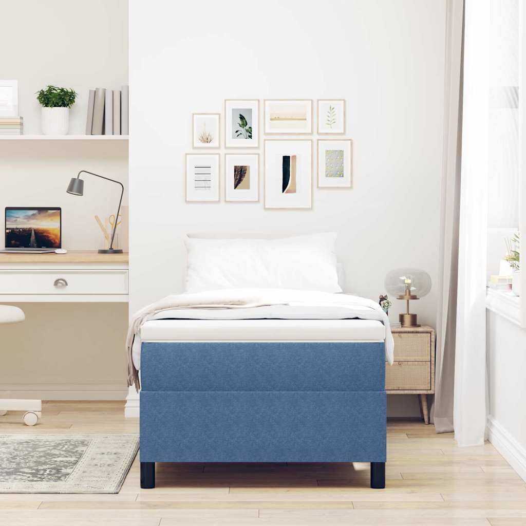 Struttura letto piattaforma Blu 90 x 190 cm Tessuto in Cords | homemem39
