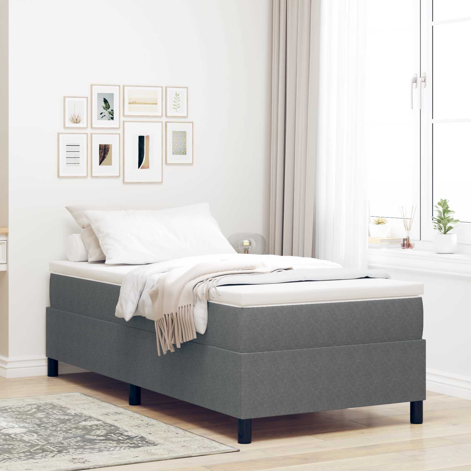Struttura letto piattaforma Grigio chiaro 90 x 200 cm | homemem39