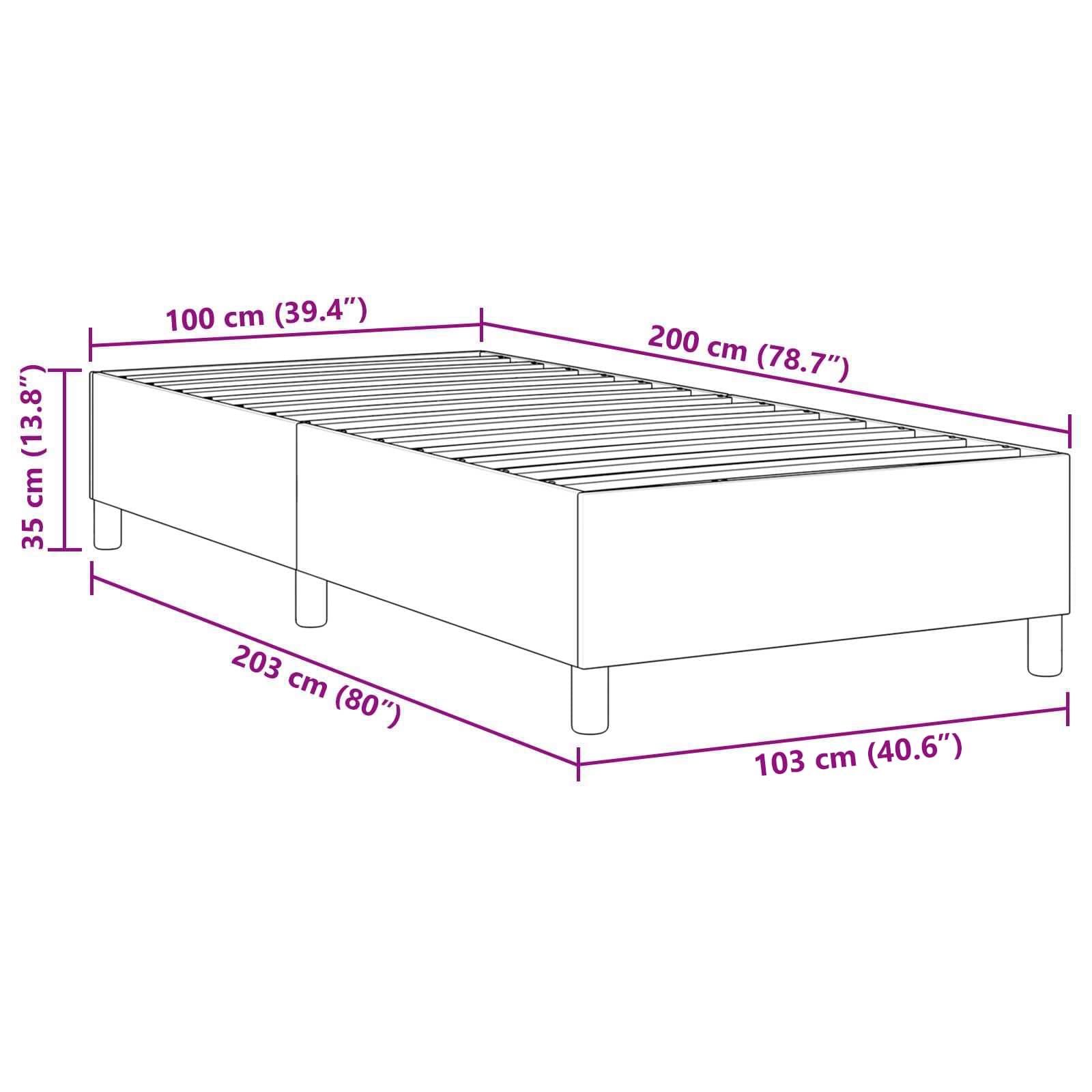 Struttura letto piattaforma Grigio scuro 100 x 200 cm | homemem39